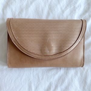 Nisolo Cleo, BRAND NEW, convertible crossbody, brown woven almond, leather purse